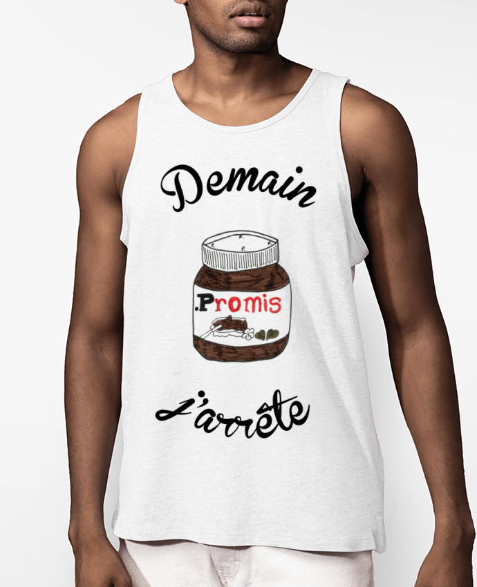 Débardeur Homme Demain j'arrête le Nutella Par Promis