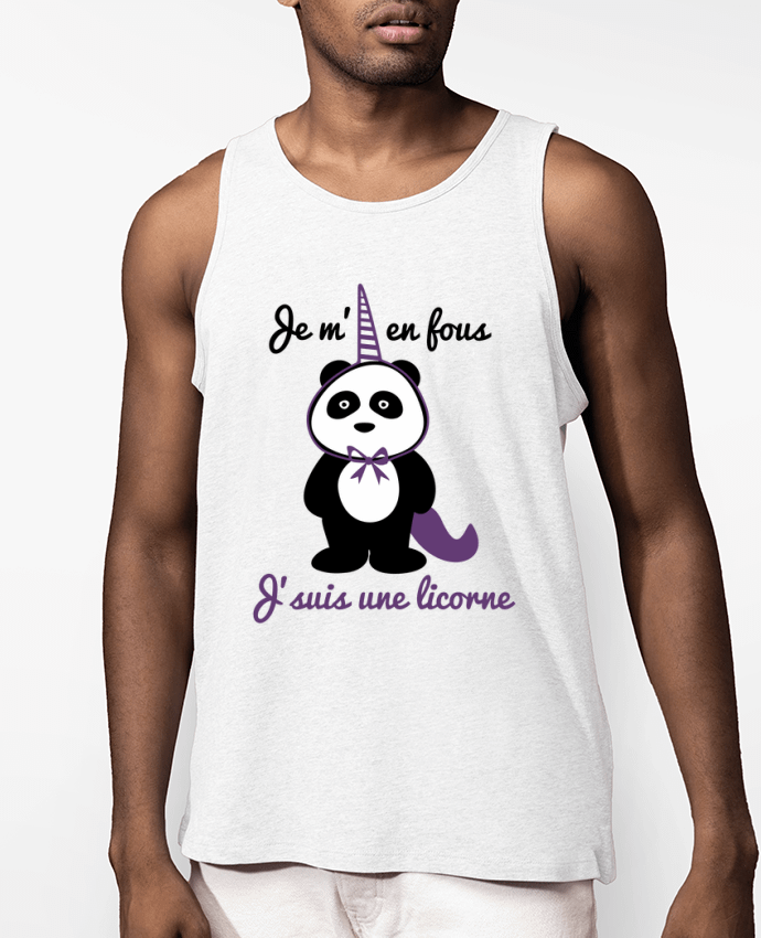 Débardeur Homme Je m'en fous j'suis une licorne, panda Par Benichan