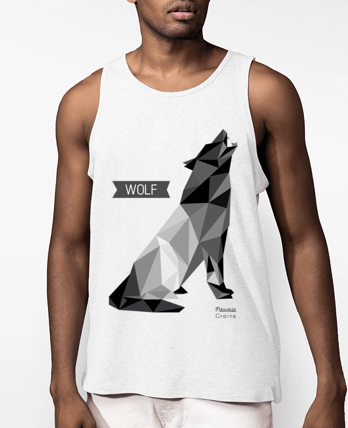 Débardeur Homme WOLF Origami Par Mauvaise Graine