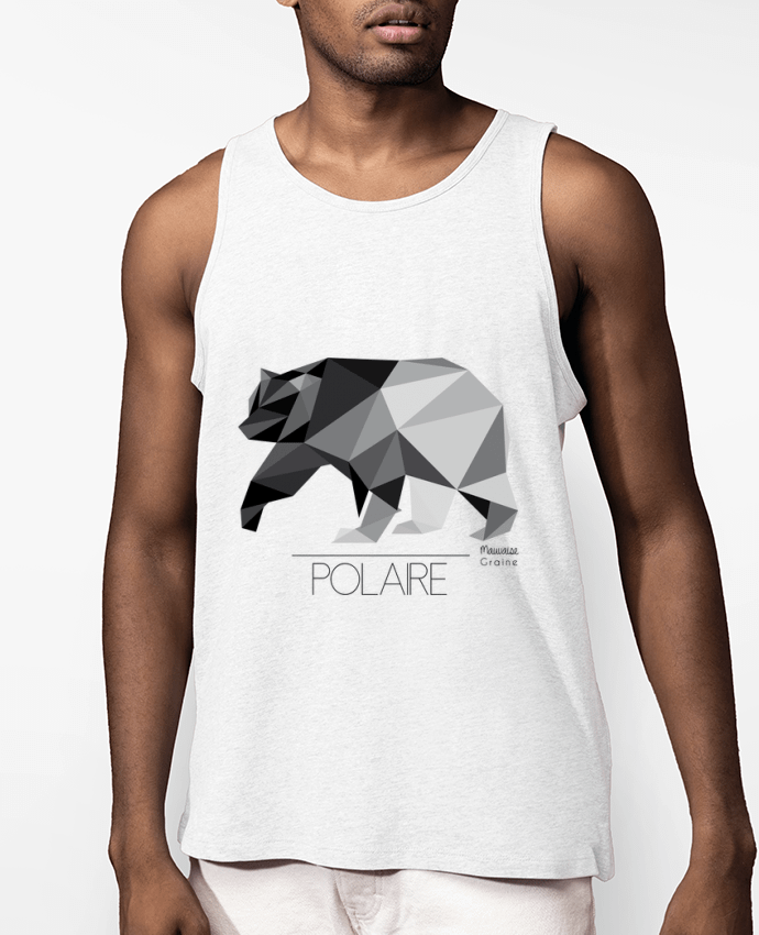Débardeur Homme Ours polaire origami Par Mauvaise Graine