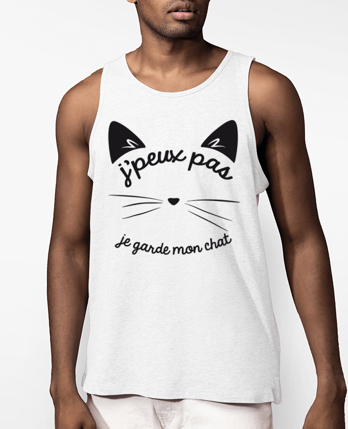 Débardeur Homme Je peux pas je garde mon chat Par FRENCHUP-MAYO