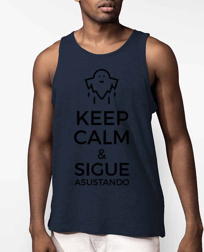 Débardeur Homme Keep Calm and Sigue asustando ghost Par tunetoo