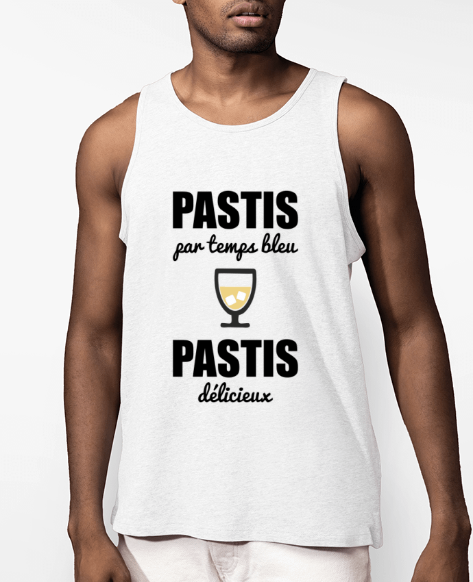 Débardeur Homme Pastis par temps bleu pastis délicieux Par Benichan