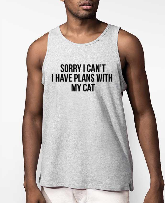 Débardeur Homme Sorry I can't I have plans with my cat Par Bichette