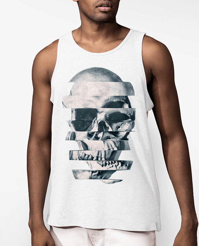 Débardeur Homme Glitch Skull Mono Par ali_gulec