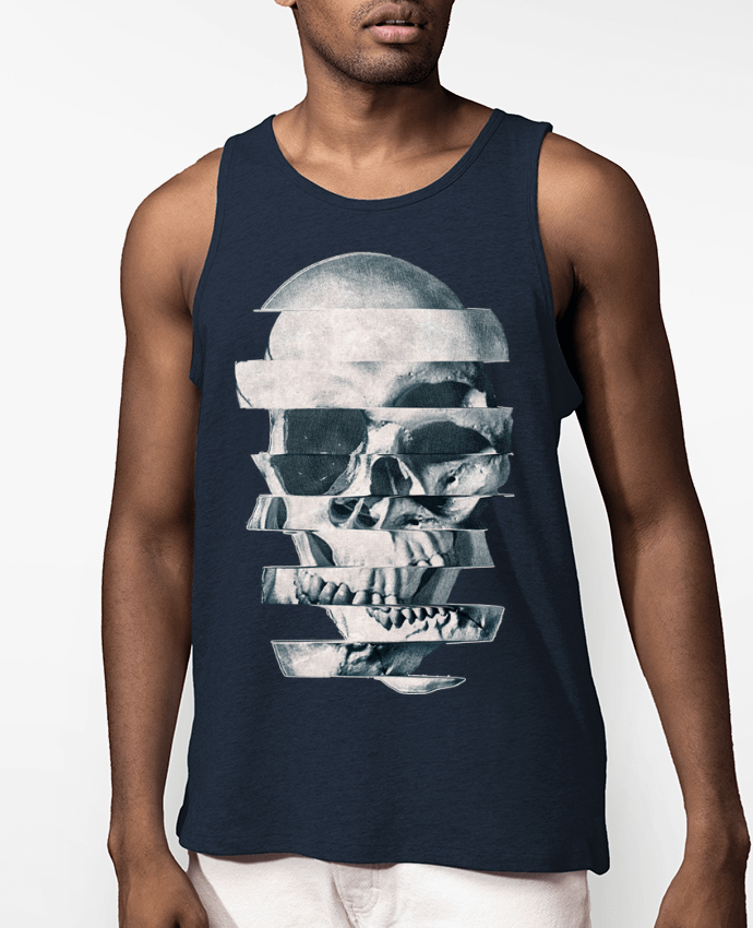 Débardeur Homme Glitch Skull Mono Par ali_gulec