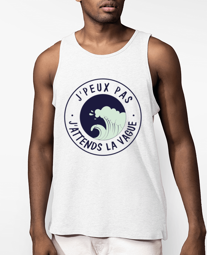 Débardeur Homme Je peux pas j'attends la vague Par FRENCHUP-MAYO