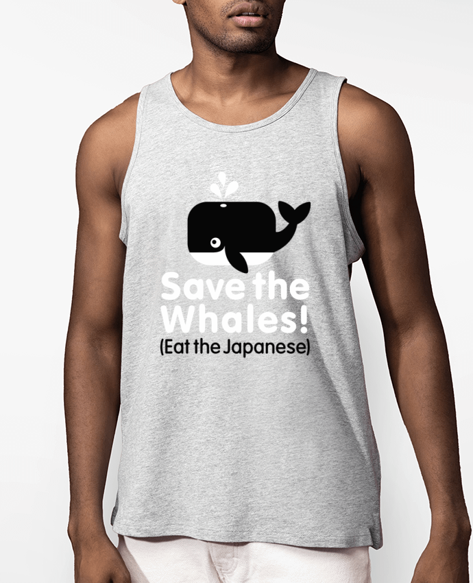 Débardeur Homme SAVE THE WHALES EAT THE JAPANESE Par LaundryFactory