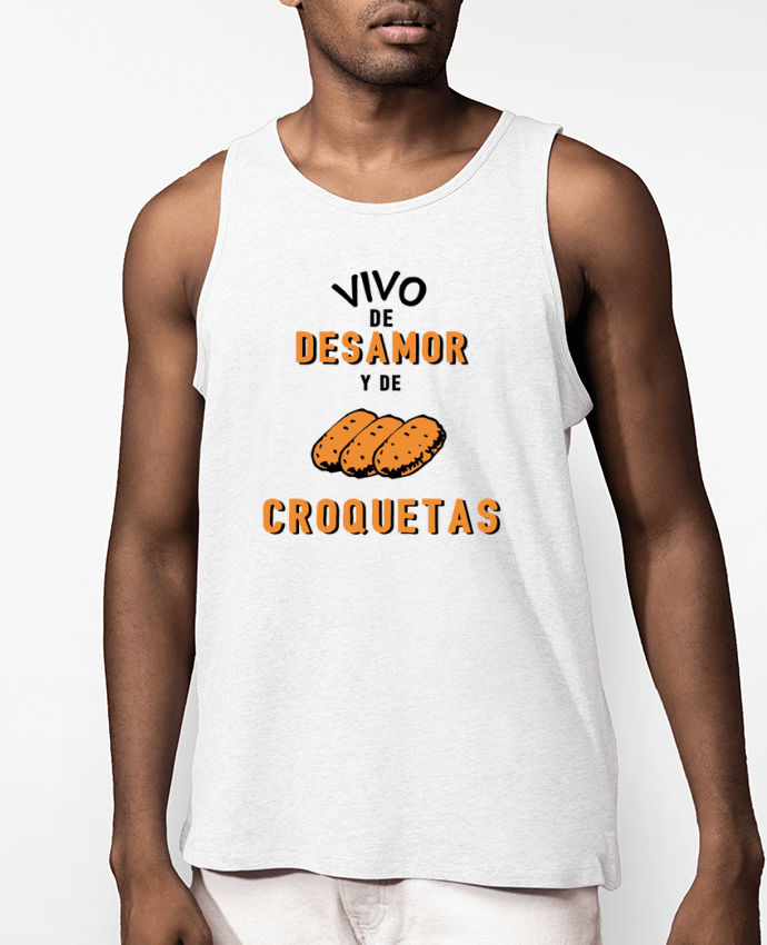 Débardeur Homme Vivo de desamor y de croquetas Par tunetoo