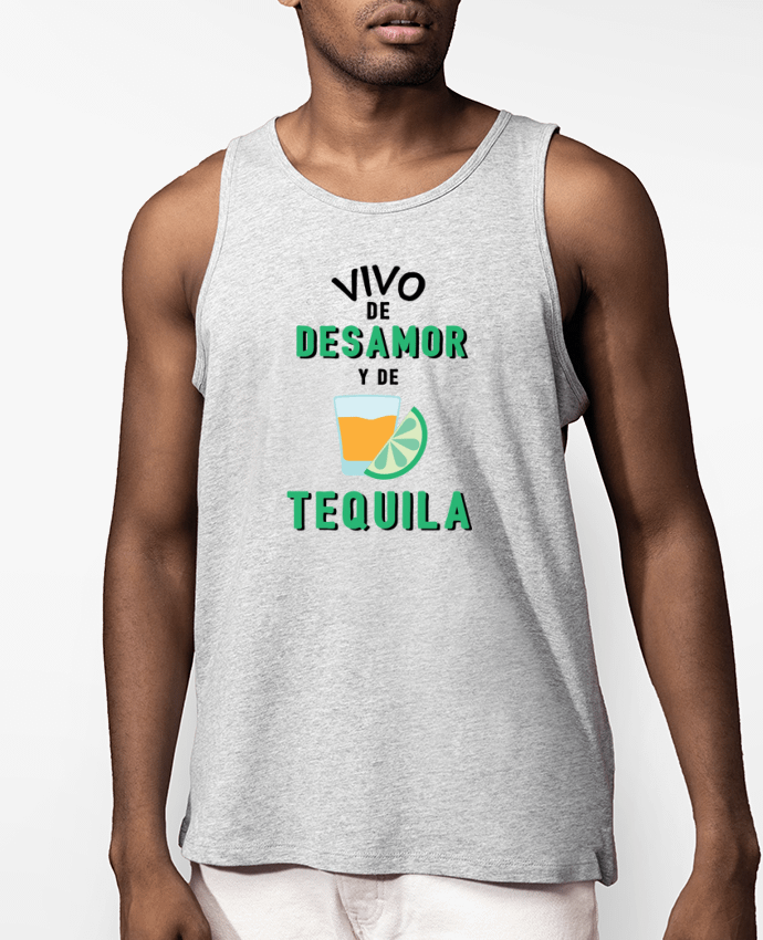 Débardeur Homme Vivo de desamor y de tequila Par tunetoo