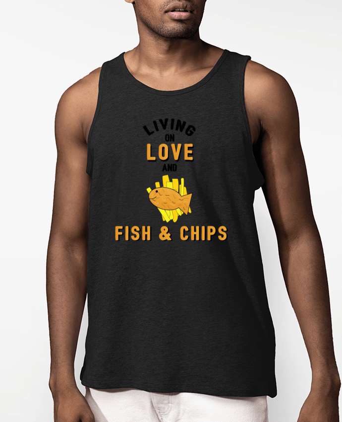 Débardeur Homme Living on love and fish & chips Par tunetoo