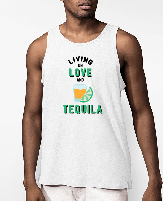 Débardeur Homme Living on love and tequila Par tunetoo