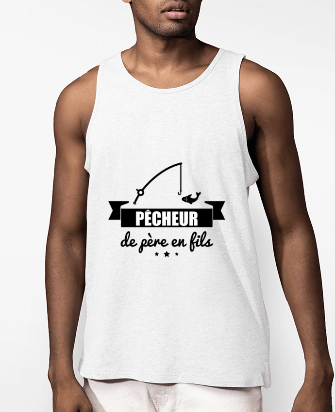 Débardeur Homme Bio Pêcheur de père en fils, pêcheur, pêche Par Benichan