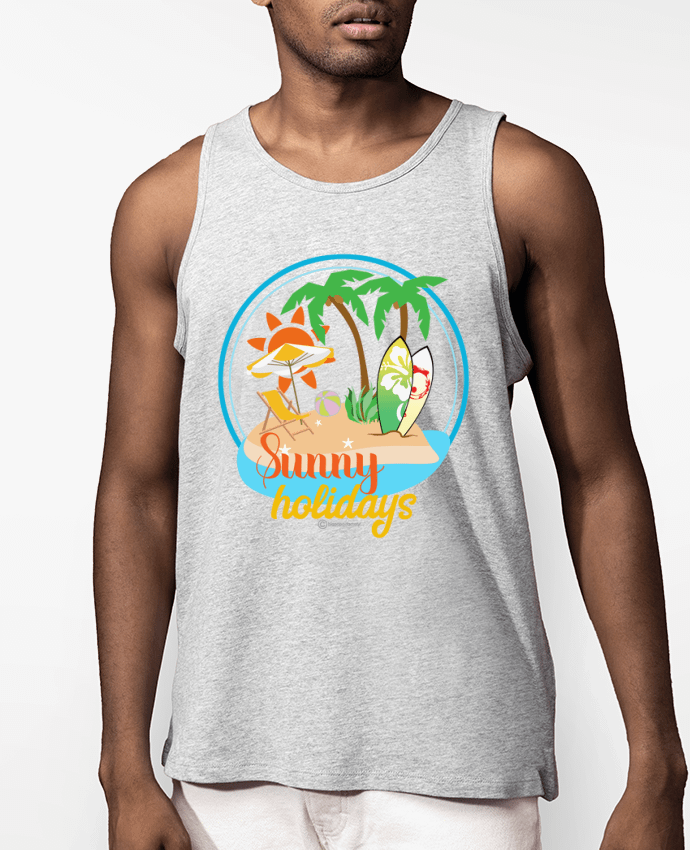 Débardeur Homme Sunny holidays - modèle t-shirt clair Par bigpapa-factory