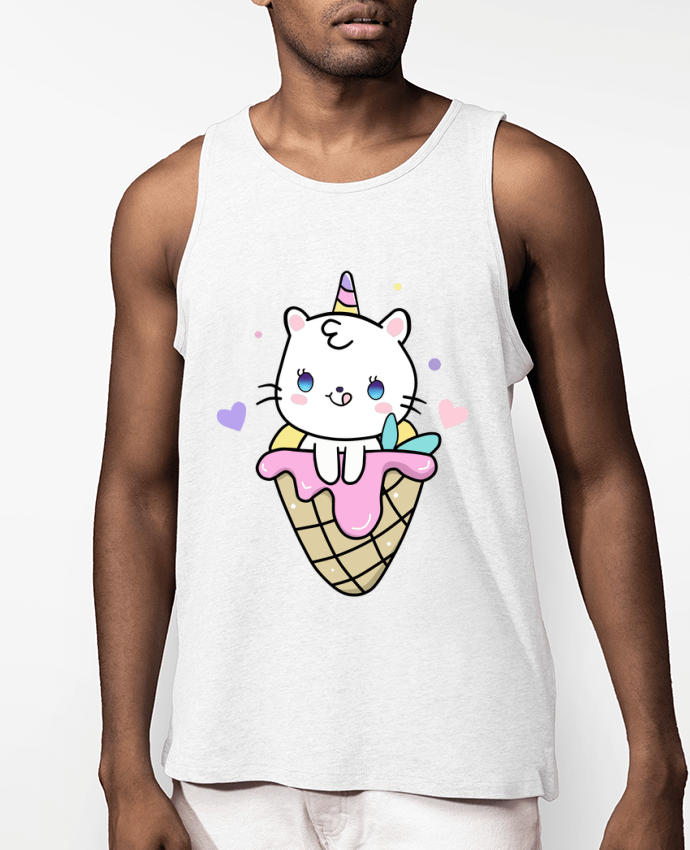 Débardeur Homme Gato Unicornio Helado Cucurucho Par MaaxLoL
