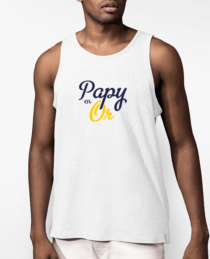 Débardeur Homme Papy en Or Par tunetoo