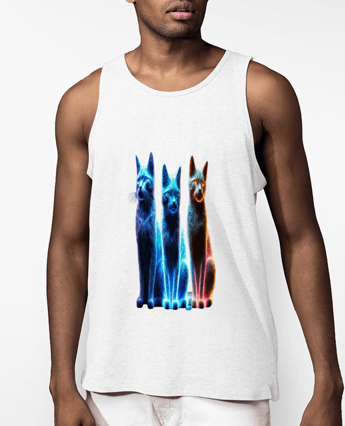 Débardeur Homme Chats Néons Par InkBK