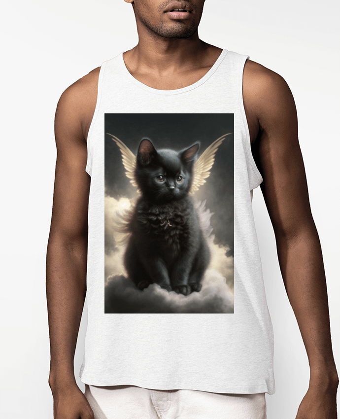 Débardeur Homme Chat Noir Ange Par NewDesignPhoto