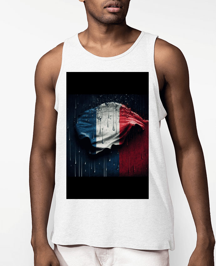 Débardeur Homme Drapeau France sous la Pluie Par NewDesignPhoto