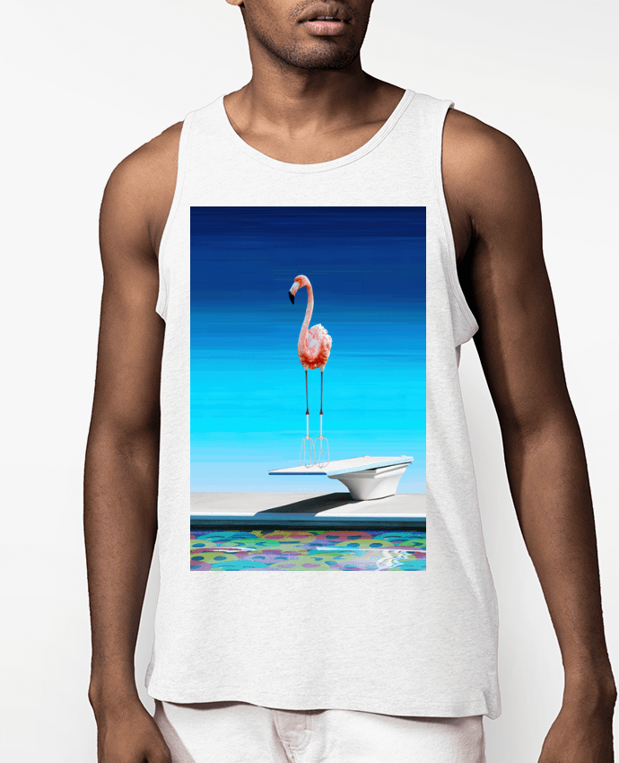 Débardeur Homme Flamingo at the pool Par MagicDesign