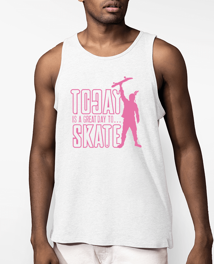 Débardeur Homme Today is a Great Day to Skate - Pink Par Geronimo Gorilla SylverBack