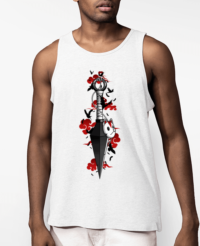 Débardeur Homme Kunai nuages rouges corbeaux - Japonais Par LM2Kone