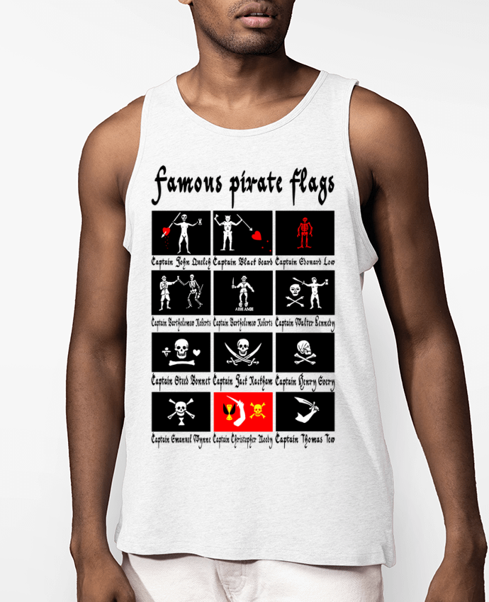 Débardeur Homme Drapeaux pirates célèbres Par LAGUENY