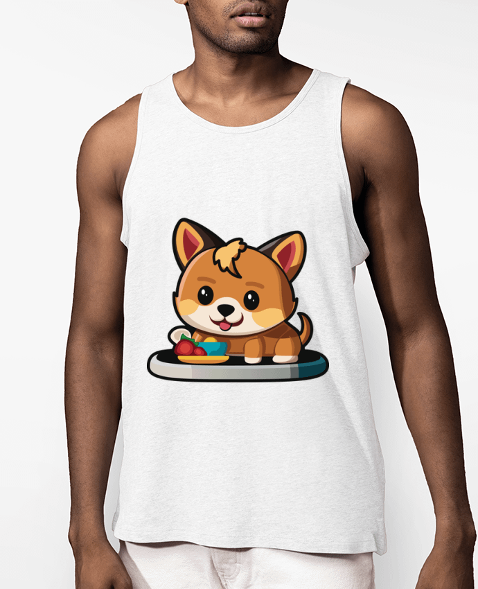 Débardeur Homme Chiot Heureux à l'Heure du Repas Par Alvo graphiste