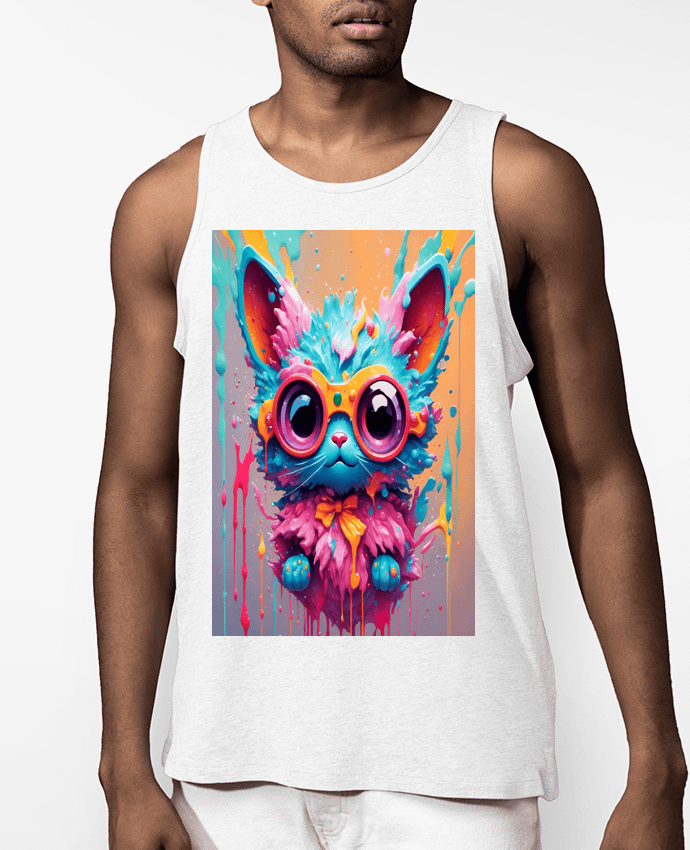 Débardeur Homme Cute cat with paint Par matlmn01