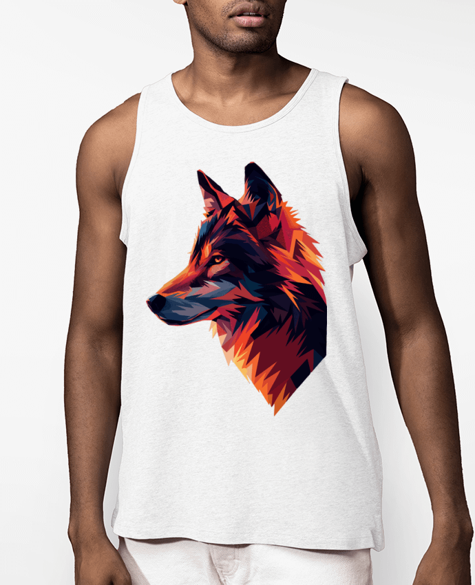 Débardeur Homme Illustration de Loup stylisé Par KronoArt