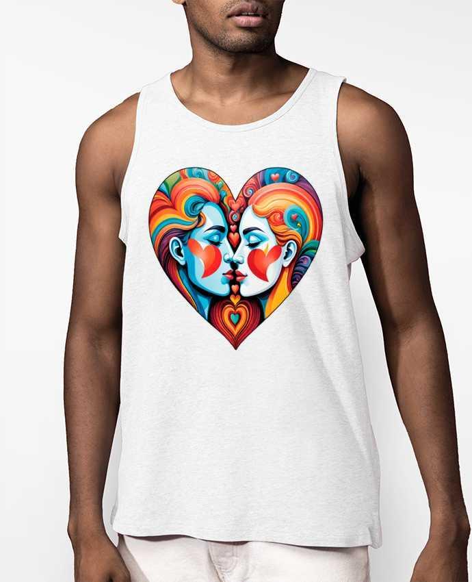 Débardeur Homme MULTICOLOR HEART Par 33designerarte