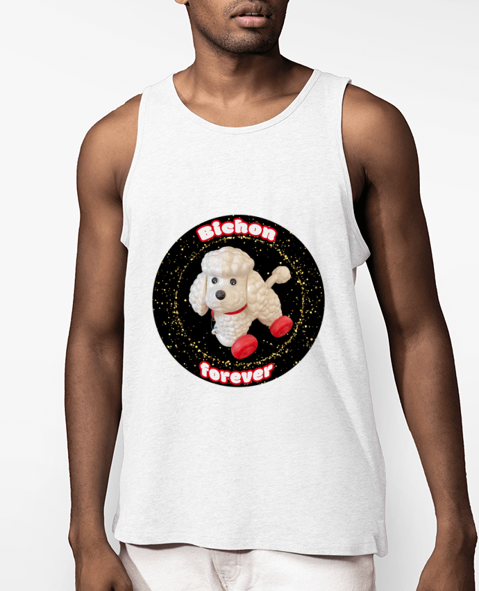 Débardeur Homme Bichon forever paillettes Par Unik&moi