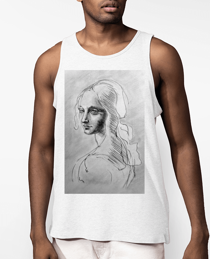 Débardeur Homme Copie Leonard De Vinci au crayon Par Simple Art
