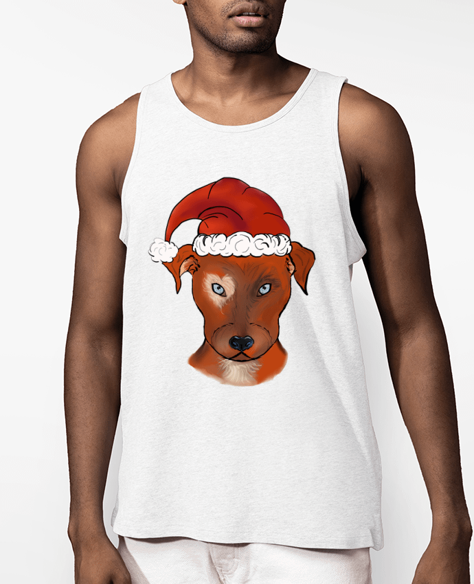 Débardeur Homme chien bonnet de Noël Par ZeroXIII