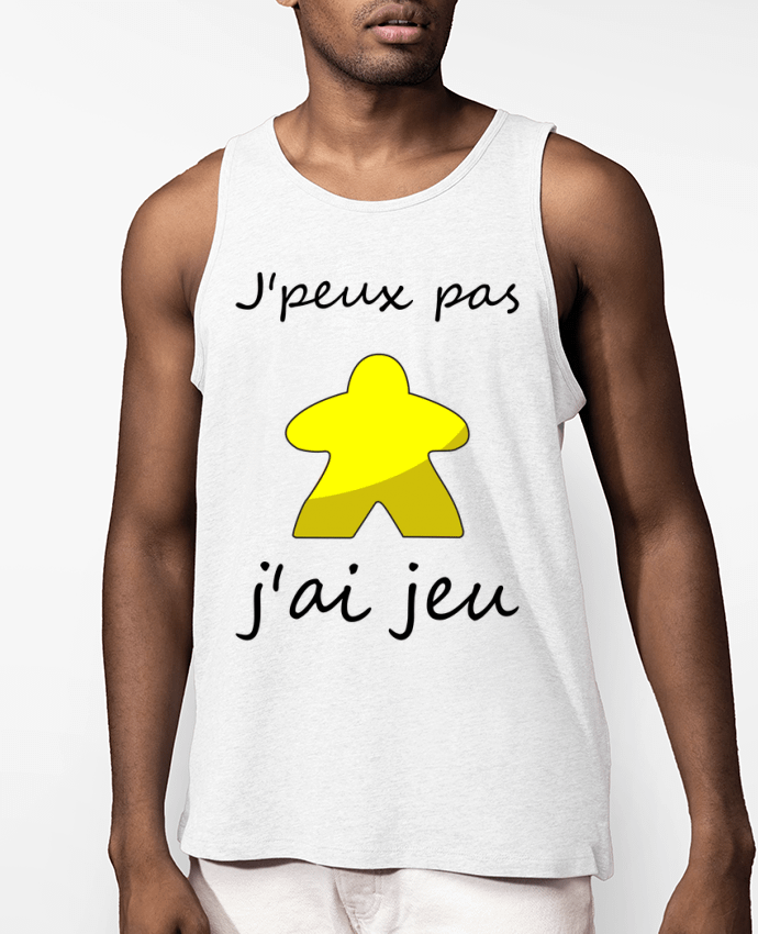 Débardeur Homme j'peux pas j'ai jeu meeple jaune Par Le Repaire des Joueurs