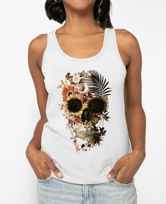 Débardeur écoresponsable femme Garden Skull Par ali_gulec