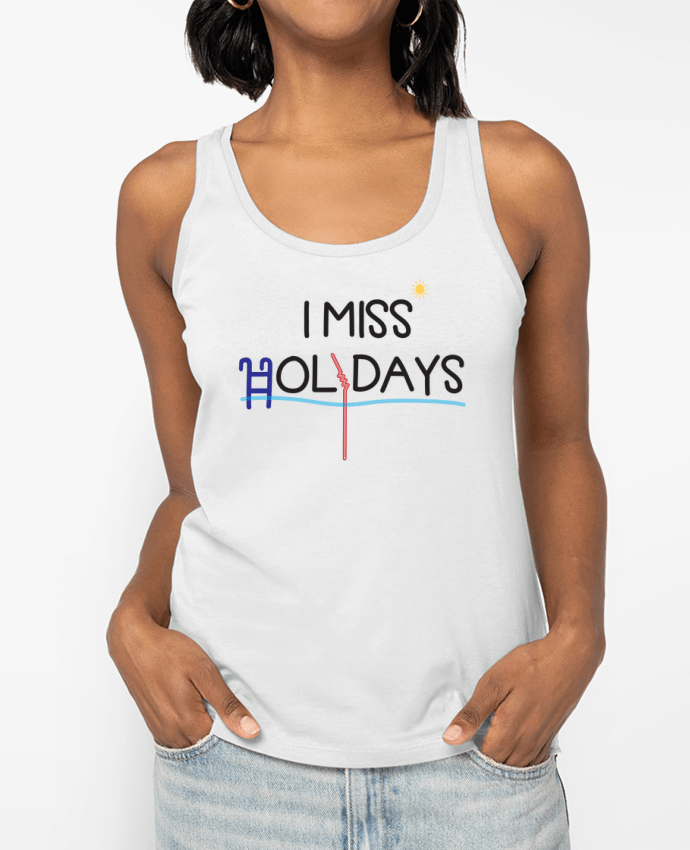 Débardeur écoresponsable femme I miss holidays Par tunetoo