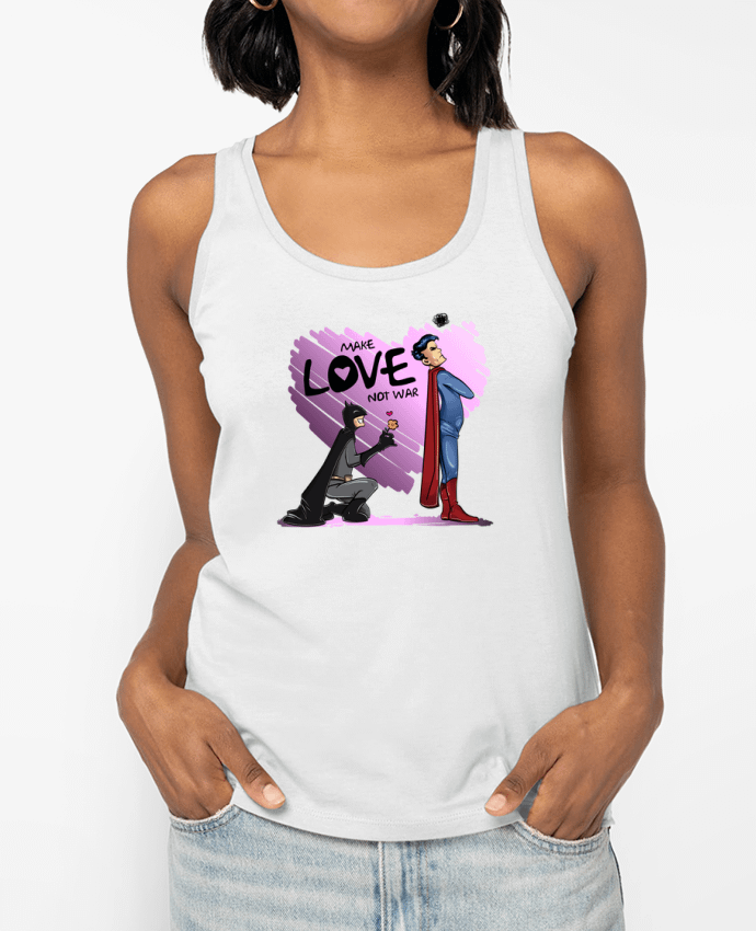 Débardeur MAKE LOVE NOT WAR (BATMAN VS SUPERMAN) Par teeshirt-design.com