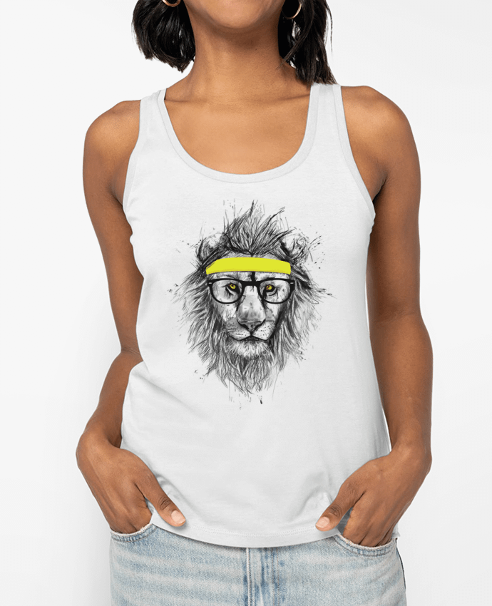 Débardeur écoresponsable femme Hipster Lion Par Balàzs Solti