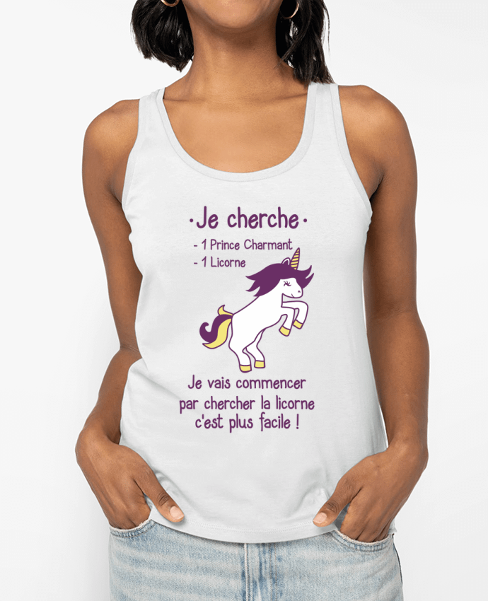 Débardeur Je cherche un prince charmant et une licorne Par Benichan