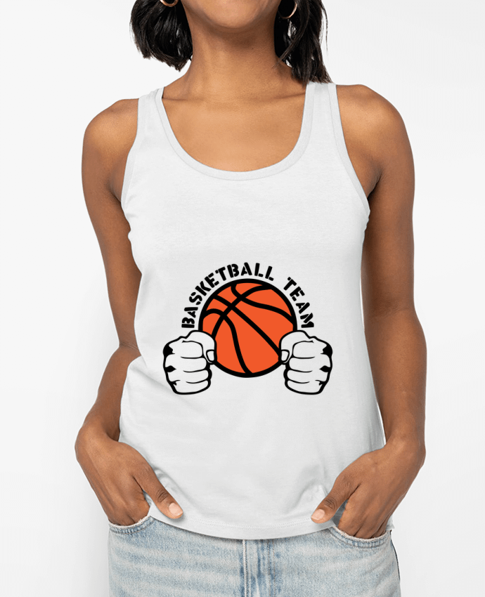 Débardeur écoresponsable femme basketball team poing ferme logo equipe Par Achille