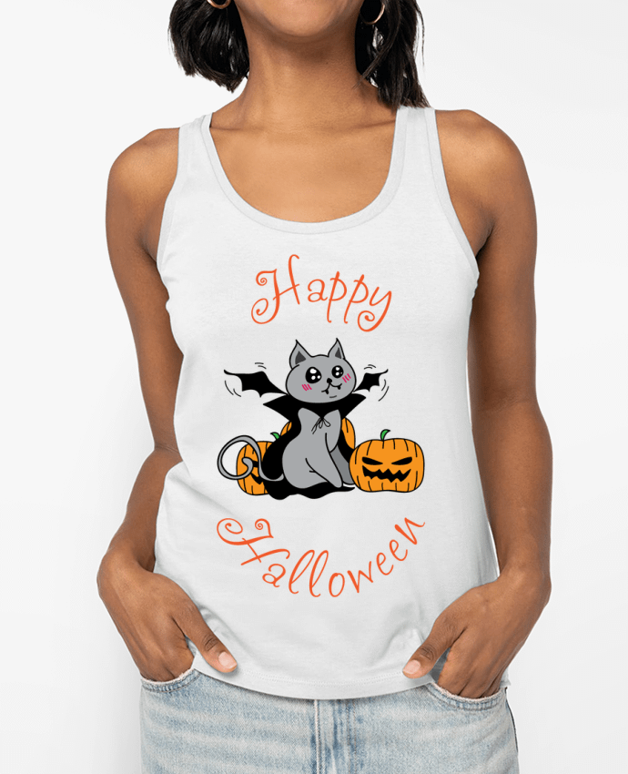 Débardeur Cut Cat Halloween - Chat vampire Par 