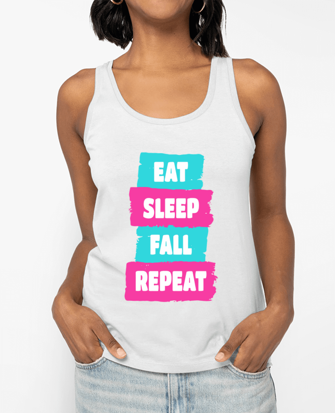 Débardeur Eat Sleep Fall Repeat - Fall Guys Par Geekshow