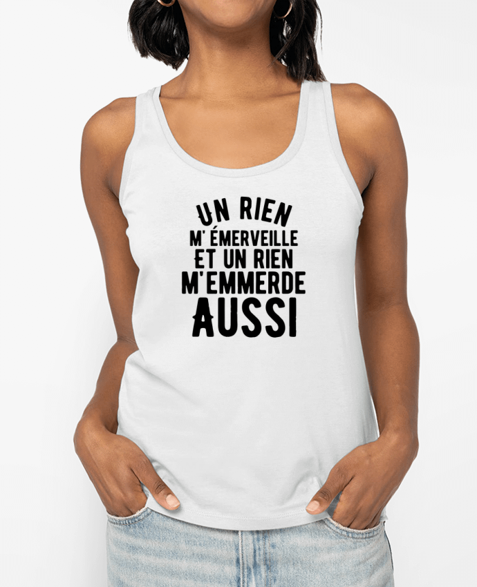 Débardeur Un rien m'emmerde aussi - noir Par justsayin
