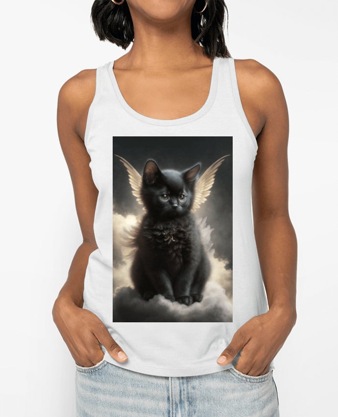 Débardeur Chat Noir Ange Par NewDesignPhoto