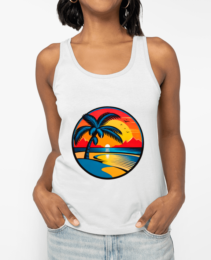 Débardeur plage palmier sable Par EliseDesign