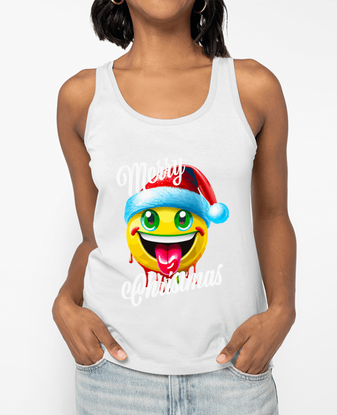 Débardeur Emoji Noël tire la langue. Merry Christmas Par Featheart