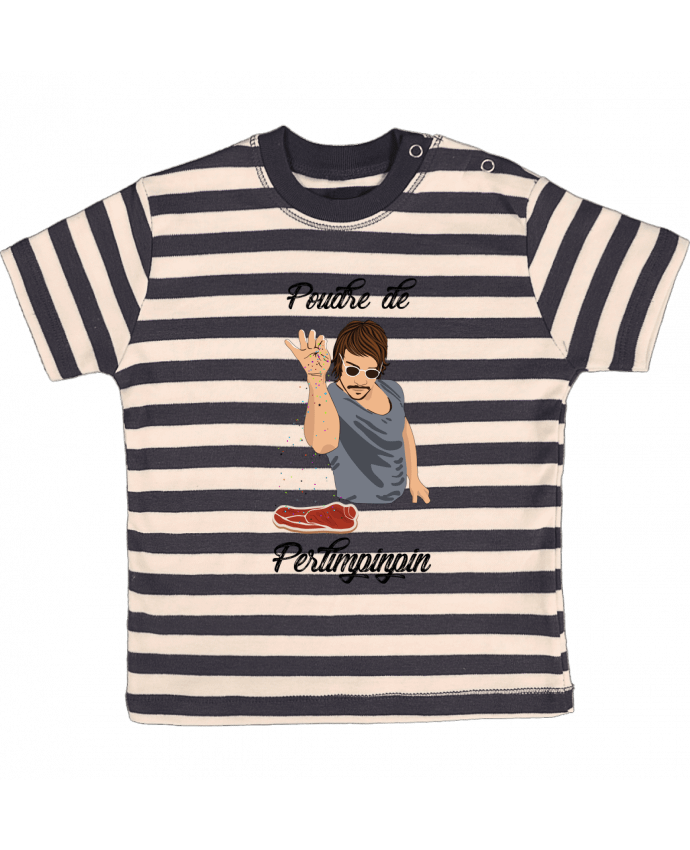 T-shirt baby with stripes Poudre de Perlimpinpin VS Salt Bae by tunetoo