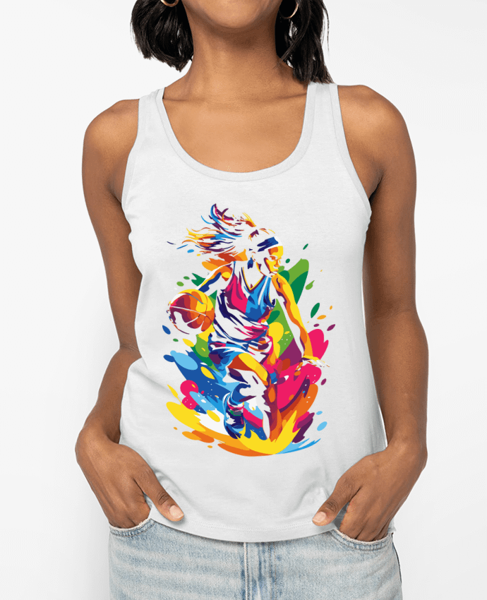 Débardeur Femme qui fait du basket Par KronoArt