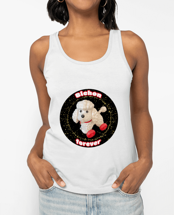 Débardeur Bichon forever paillettes Par Unik&moi